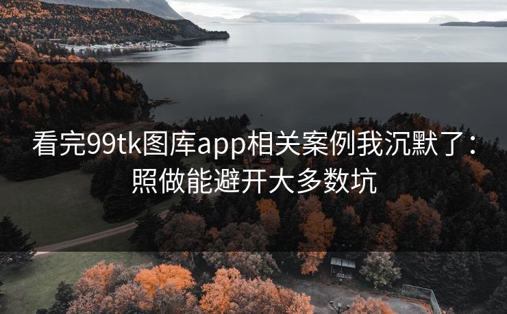 看完99tk图库app相关案例我沉默了：照做能避开大多数坑