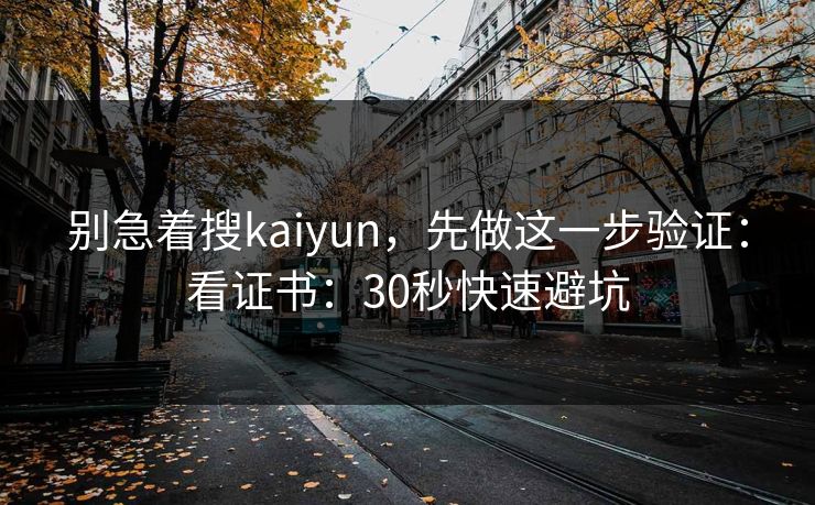 别急着搜kaiyun，先做这一步验证：看证书：30秒快速避坑