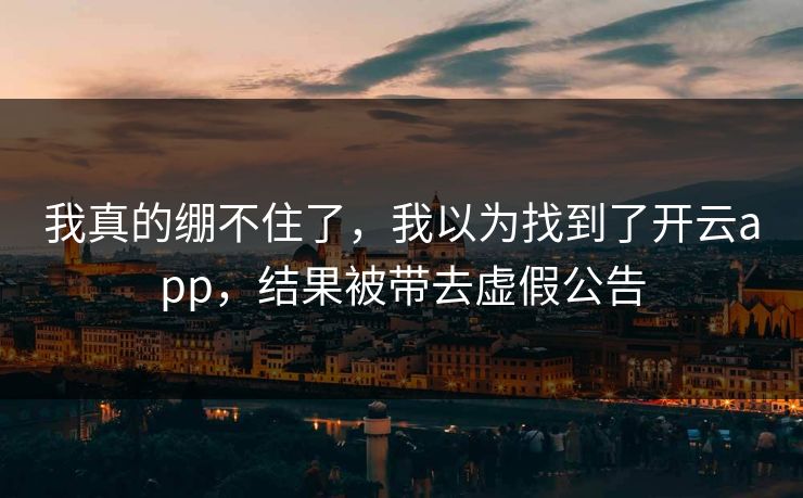 我真的绷不住了，我以为找到了开云app，结果被带去虚假公告